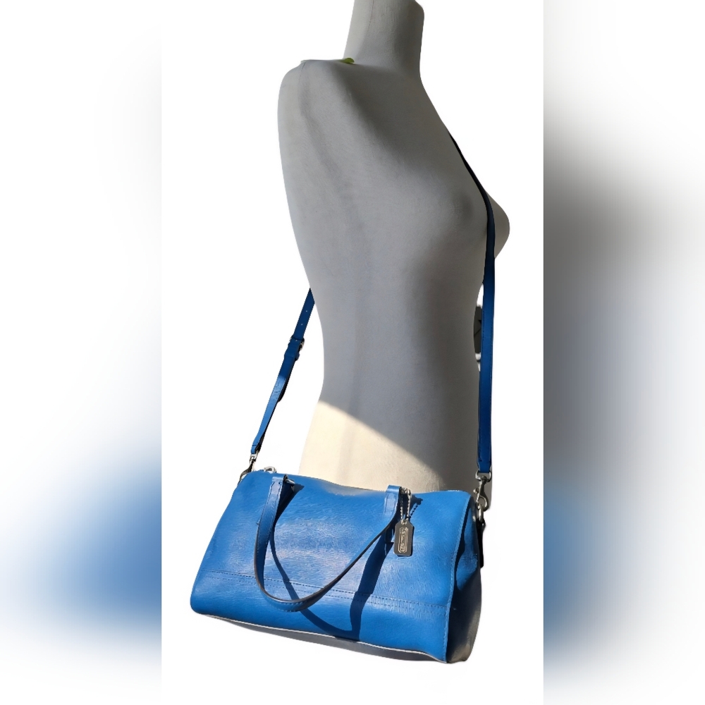 Coach Saffiano Leather Mini Satchel in Blue & matching Wallet VGUC - Picture 6 of 15